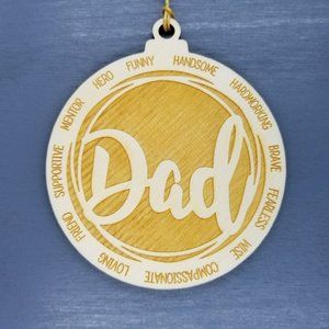 Dad Christmas Ornament - Character Traits - Handmade Wood Ornament -  Dad Gift